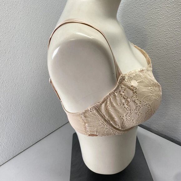 NEW CHANTELLE Women’s Day to Night Lace Unlined Demi Bra Nude Size 34 DDD - Picture 6 of 13